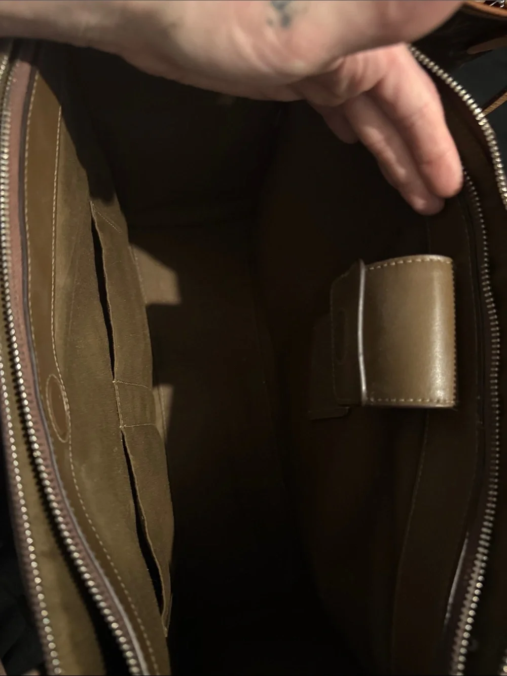 Coach Brown Signature Canvas Tote with Leather Trim